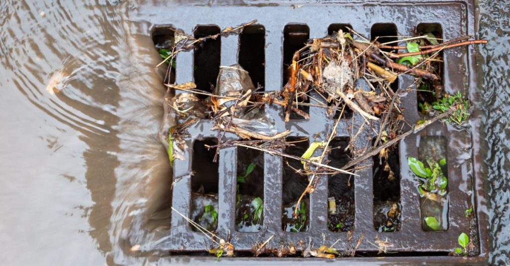 Plant leaves causing drain getting clogged