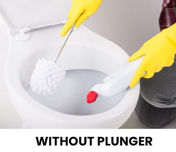 unblock a toilet without plunger
