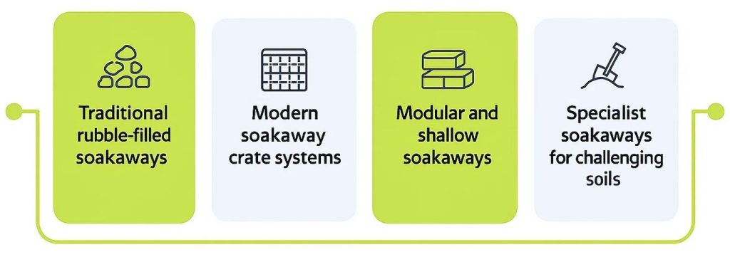 Types of soakaway systems