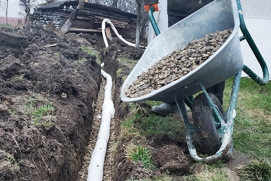 drain system in garden kent